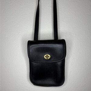 Vintage Coach Small Sidepack Crossbody Bag with Gold Hardware